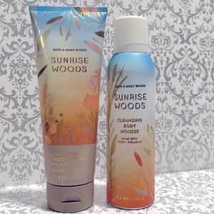 Bath and Body Works Sunrise Woods Body Wash and Body Cream Duo.